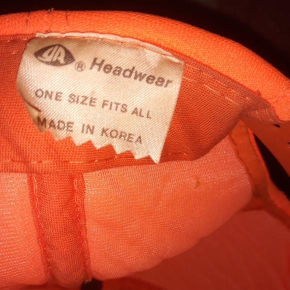 80s Vintage  YR HeadWear Solid Orange SnapBack - Picture 3 of 4